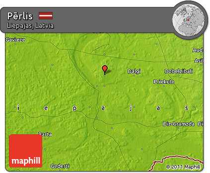 Physical Map of Pērlis