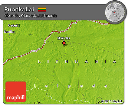 Physical Map of Puodkaliai