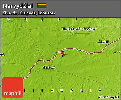 Physical Map of Narvydžiai