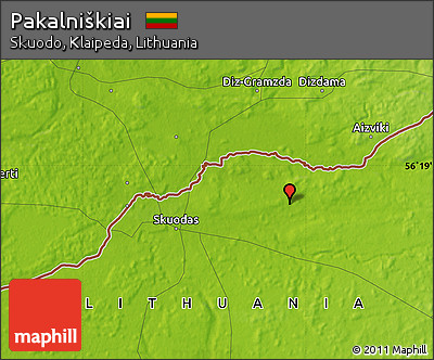 Physical Map of Pakalniškiai