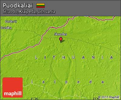 Physical Map of Puodkaliai