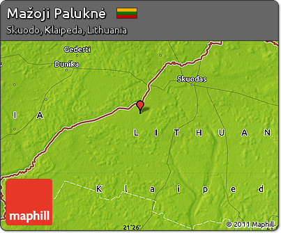 Physical Map of Mažoji Paluknė