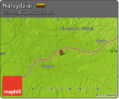 Physical Map of Narvydžiai