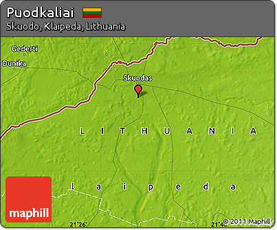 Physical Map of Puodkaliai