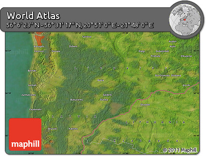 Satellite Map of the Area around 56° 18' 50" N, 21° 19' 30" E