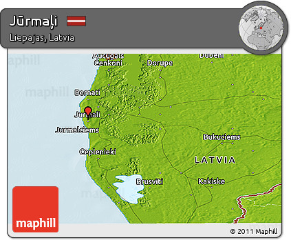 Physical Panoramic Map of Jūrmaļi