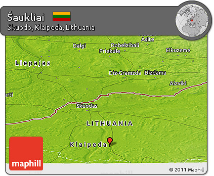 Physical Panoramic Map of Šaukliai