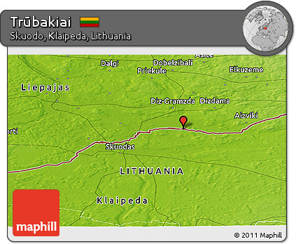 Physical Panoramic Map of Trūbakiai