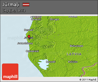 Physical Panoramic Map of Jūrmaļi