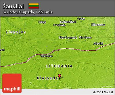 Physical Panoramic Map of Šaukliai