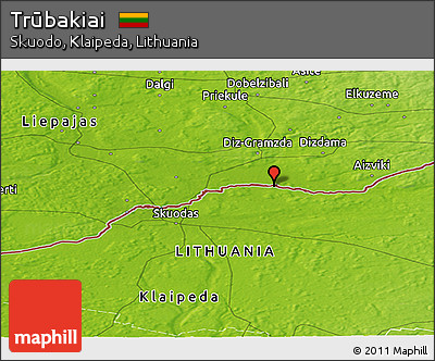 Physical Panoramic Map of Trūbakiai