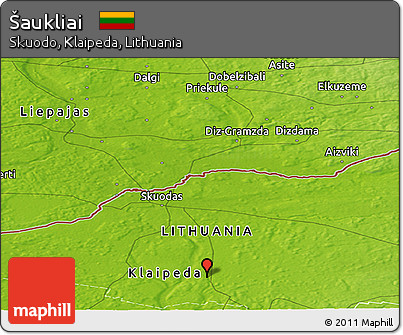 Physical Panoramic Map of Šaukliai