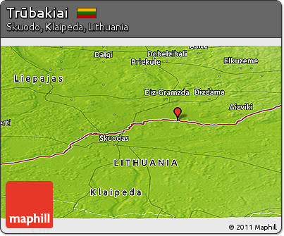 Physical Panoramic Map of Trūbakiai