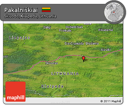 Satellite Panoramic Map of Pakalniškiai