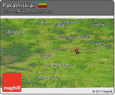 Satellite Panoramic Map of Pakalniškiai