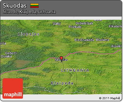 Satellite Panoramic Map of Skuodas