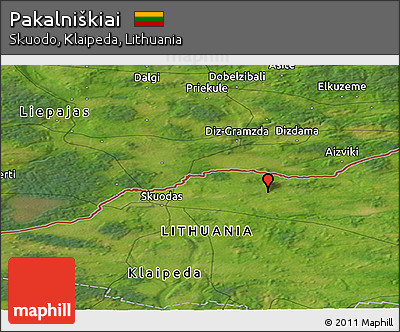 Satellite Panoramic Map of Pakalniškiai