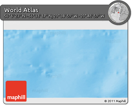 Shaded Relief 3D Map of the Area around 56° 18' 50" N, 21° 10' 29" W