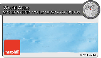 Shaded Relief Panoramic Map of the Area around 56° 18' 50" N, 21° 10' 29" W