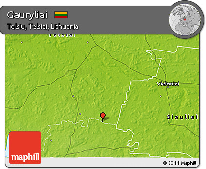 Physical 3D Map of Gauryliai