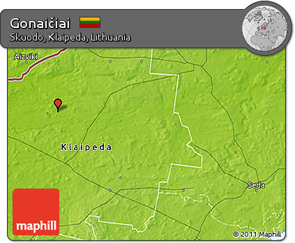 Physical 3D Map of Gonaičiai