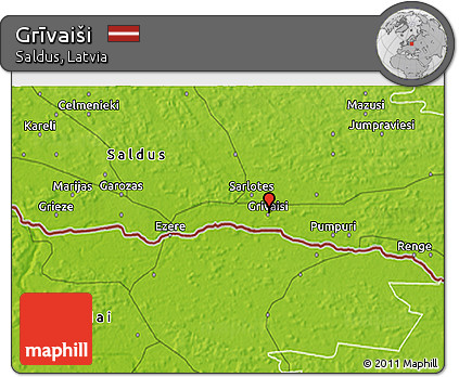 Physical 3D Map of Grīvaiši