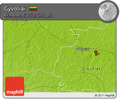 Physical 3D Map of Gyvoliai
