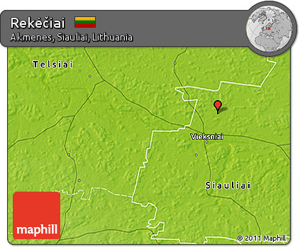 Physical 3D Map of Rekėčiai