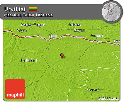 Physical 3D Map of Urvikiai