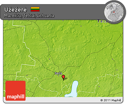 Physical 3D Map of Užežerė