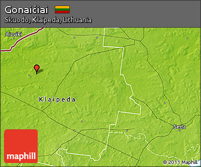 Physical 3D Map of Gonaičiai