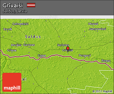 Physical 3D Map of Grīvaiši