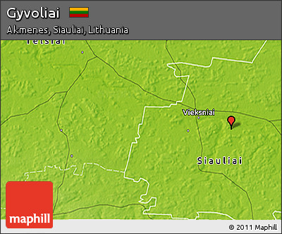 Physical 3D Map of Gyvoliai