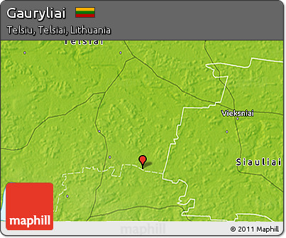 Physical 3D Map of Gauryliai