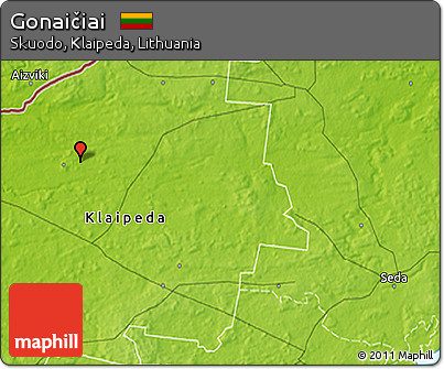 Physical 3D Map of Gonaičiai