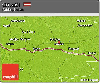 Physical 3D Map of Grīvaiši