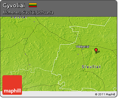 Physical 3D Map of Gyvoliai