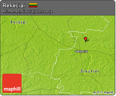 Physical 3D Map of Rekėčiai