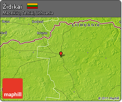 Physical 3D Map of Židikai