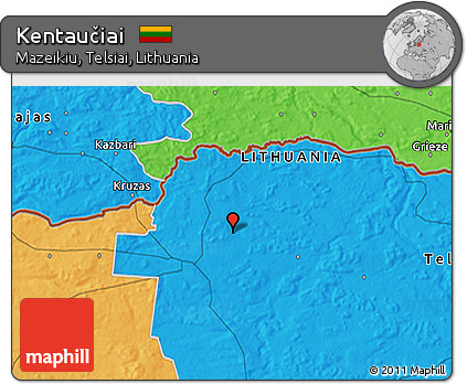 Political 3D Map of Kentaučiai