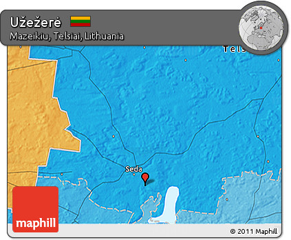 Political 3D Map of Užežerė