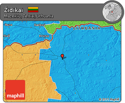Political 3D Map of Židikai