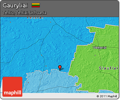 Political 3D Map of Gauryliai