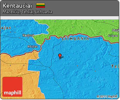 Political 3D Map of Kentaučiai
