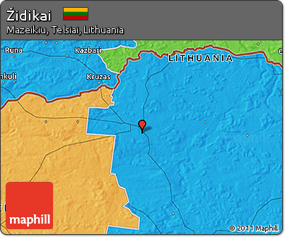 Political 3D Map of Židikai