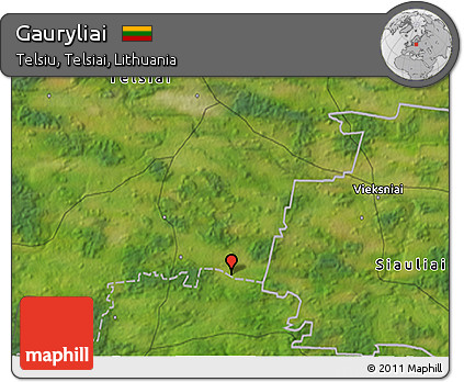 Satellite 3D Map of Gauryliai