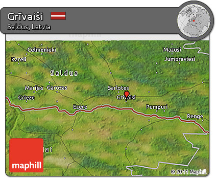 Satellite 3D Map of Grīvaiši