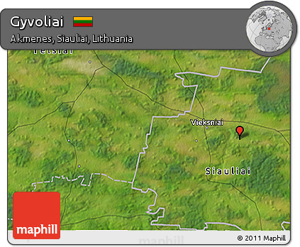 Satellite 3D Map of Gyvoliai