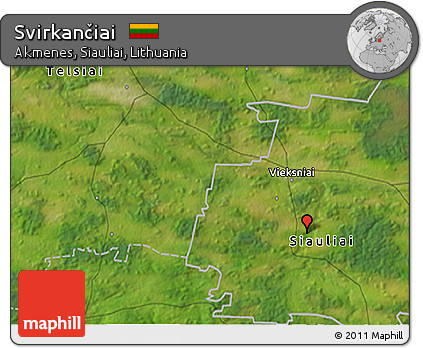 Satellite 3D Map of Svirkančiai