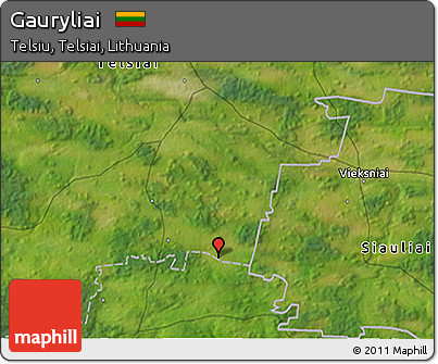 Satellite 3D Map of Gauryliai